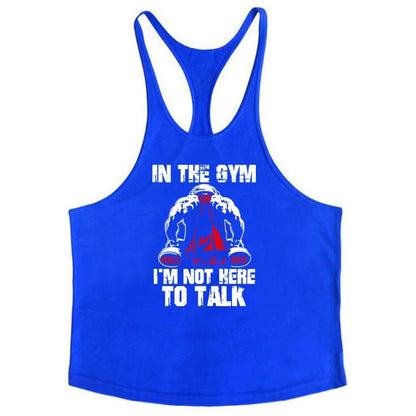 Cotton Men's Gym Stringer Vest for Training blue59 xxl by HitMyNeed