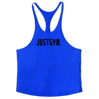 Cotton Men's Gym Stringer Vest for Training blue89 xxl by HitMyNeed