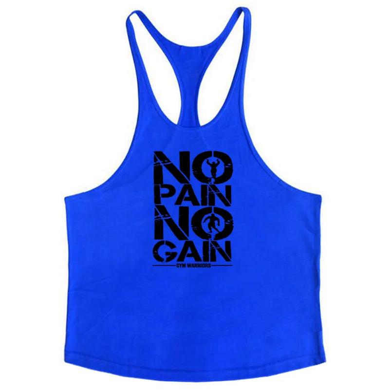 Cotton Men's Gym Stringer Vest for Training blue91 xxl by HitMyNeed
