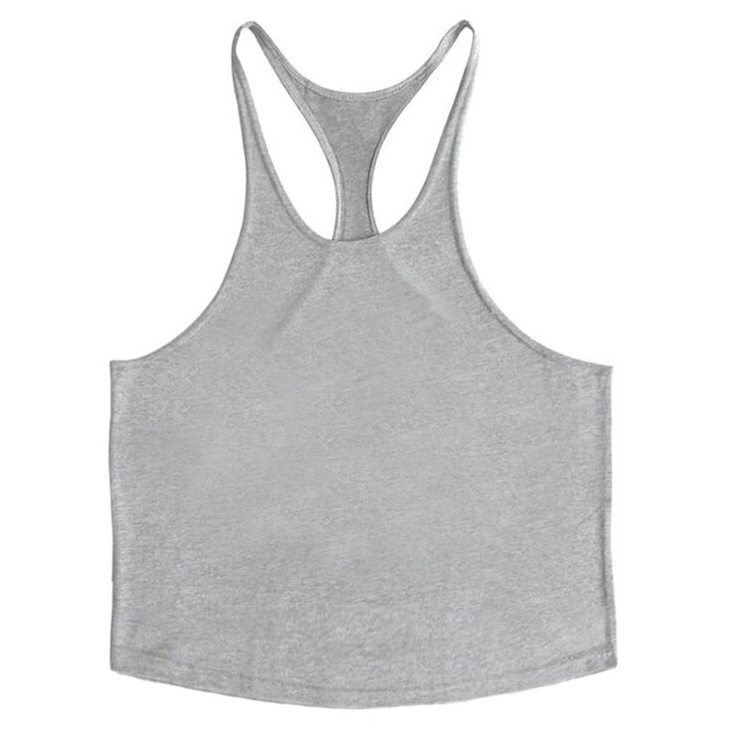 Cotton Men's Gym Stringer Vest for Training gray xxl by HitMyNeed