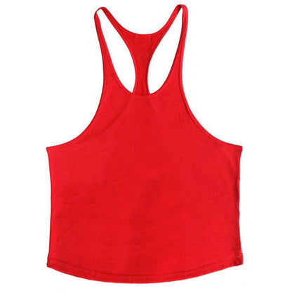 Cotton Men's Gym Stringer Vest for Training red m by HitMyNeed