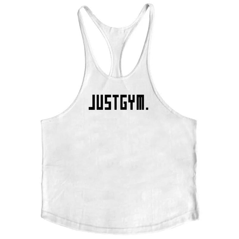 Cotton Men's Gym Stringer Vest for Training white89 l by HitMyNeed