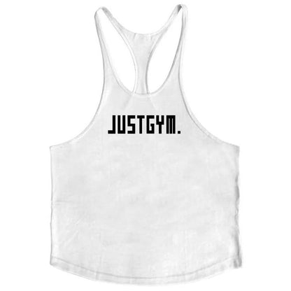 Cotton Men's Gym Stringer Vest for Training white89 l by HitMyNeed