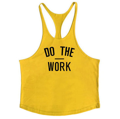 Cotton Men's Gym Stringer Vest for Training yellow88 xxl by HitMyNeed
