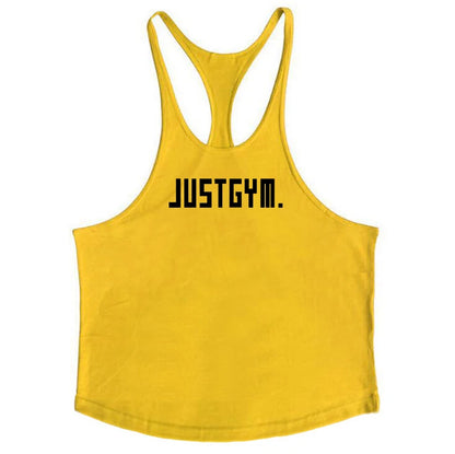 Cotton Men's Gym Stringer Vest for Training yellow89 xxl by HitMyNeed