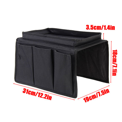 Couch Arm Rest Tray with Storage Pockets by HitMyNeed