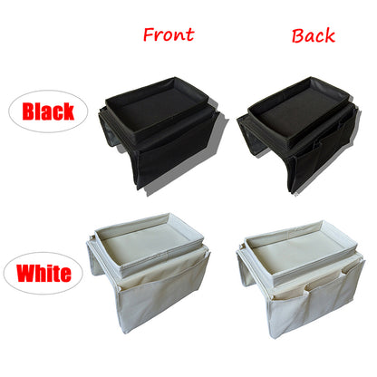 Couch Arm Rest Tray with Storage Pockets by HitMyNeed