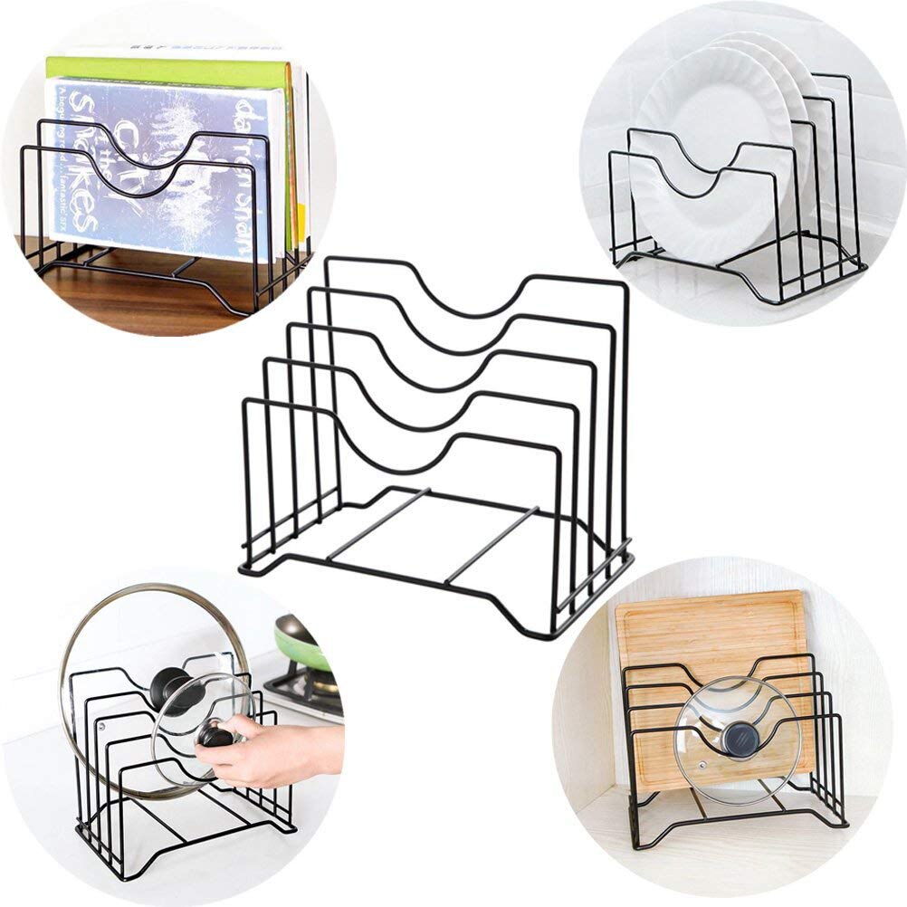 Countertop Lid Organizer Rack for Pot Covers by HitMyNeed