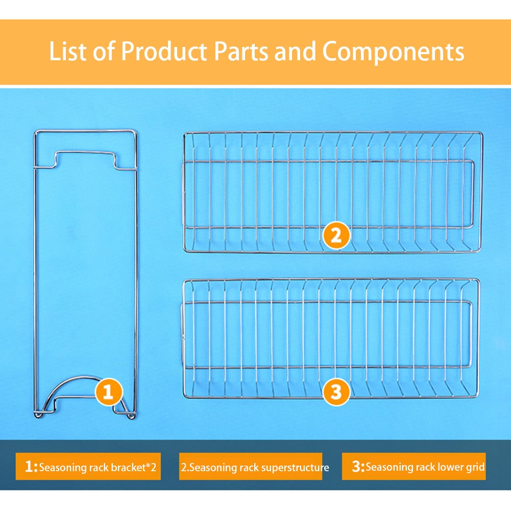 Countertop Two-Tier Metal Spice Rack Organizer by HitMyNeed