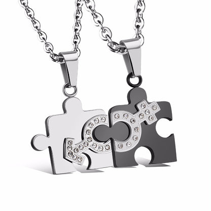 Couples Puzzle Piece Matching Necklace Set by HitMyNeed