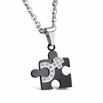 Couples Puzzle Piece Matching Necklace Set by HitMyNeed