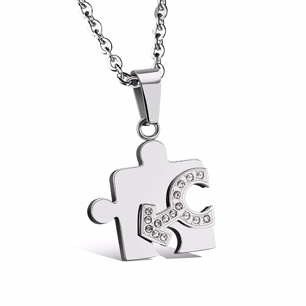 Couples Puzzle Piece Matching Necklace Set by HitMyNeed