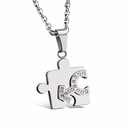 Couples Puzzle Piece Matching Necklace Set by HitMyNeed