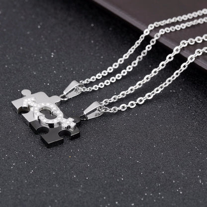 Couples Puzzle Piece Matching Necklace Set by HitMyNeed
