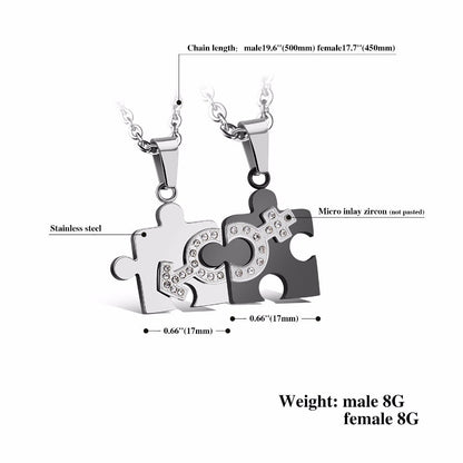 Couples Puzzle Piece Matching Necklace Set by HitMyNeed