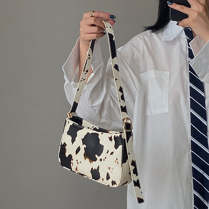 Cow Print Shoulder Bag with Removable Strap by HitMyNeed