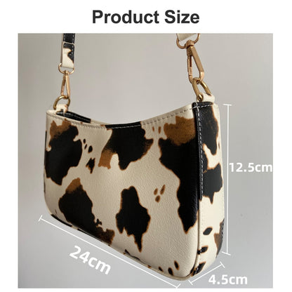 Cow Print Shoulder Bag with Removable Strap by HitMyNeed