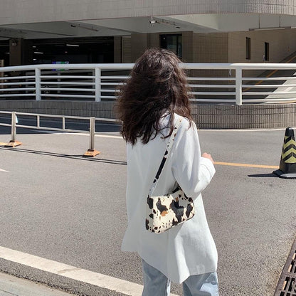 Cow Print Shoulder Bag with Removable Strap by HitMyNeed
