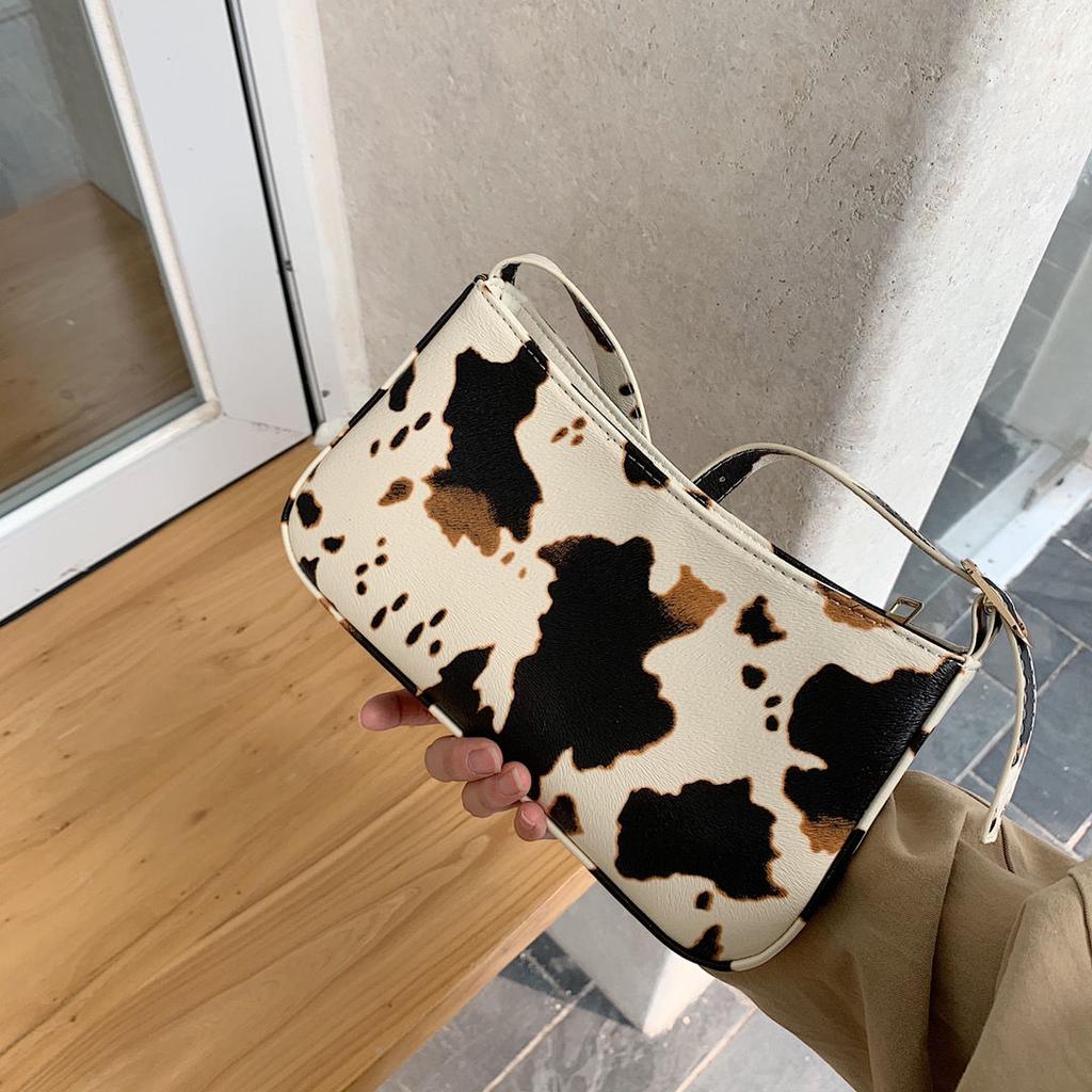 Cow Print Shoulder Bag with Removable Strap by HitMyNeed