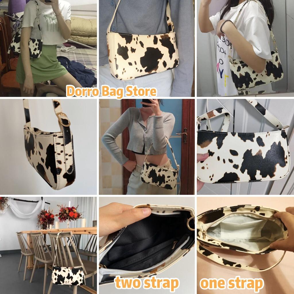 Cow Print Shoulder Bag with Removable Strap by HitMyNeed