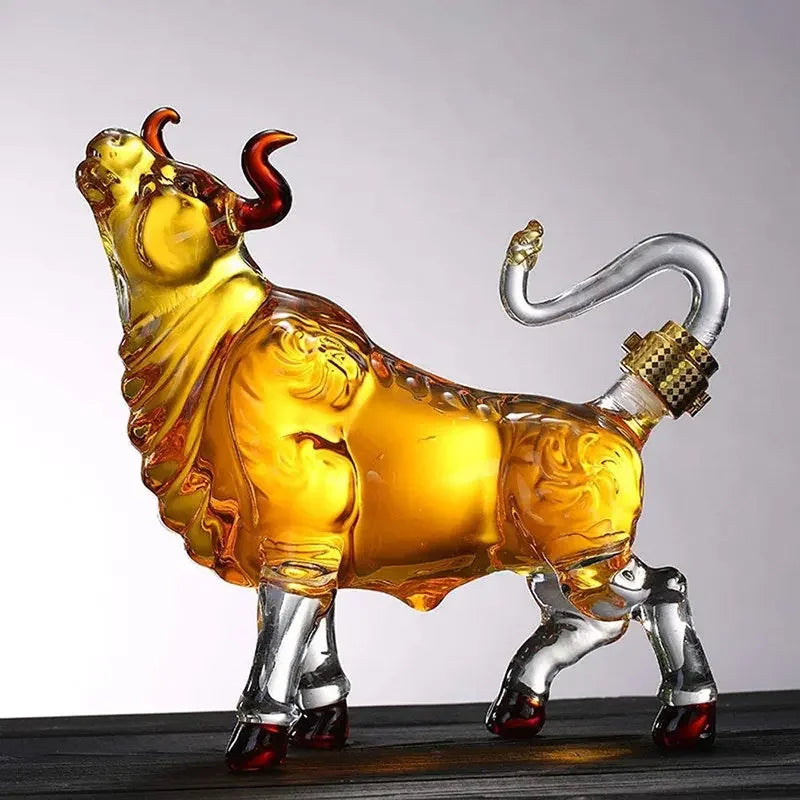 Cow Shaped Whiskey Decanter for Home Bar 1000ml by HitMyNeed