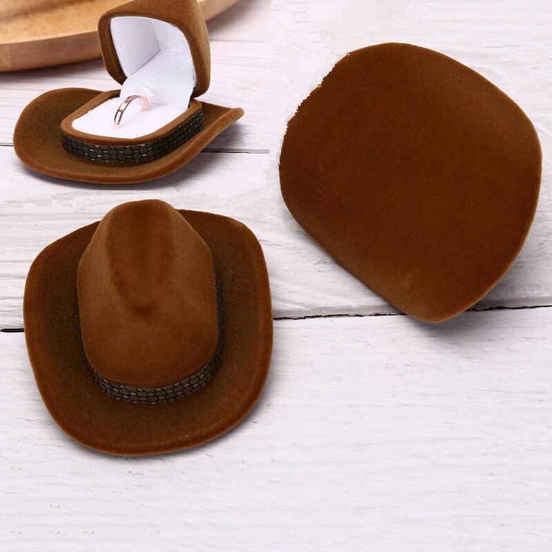Cowboy Hat Ring Box Velvet Jewelry Holder by HitMyNeed