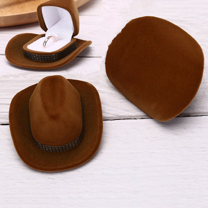 Cowboy Hat Ring Box Velvet Jewelry Holder by HitMyNeed