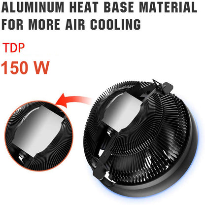 CPU Air Cooler with 120mm LED Fan, 150W TDP by HitMyNeed