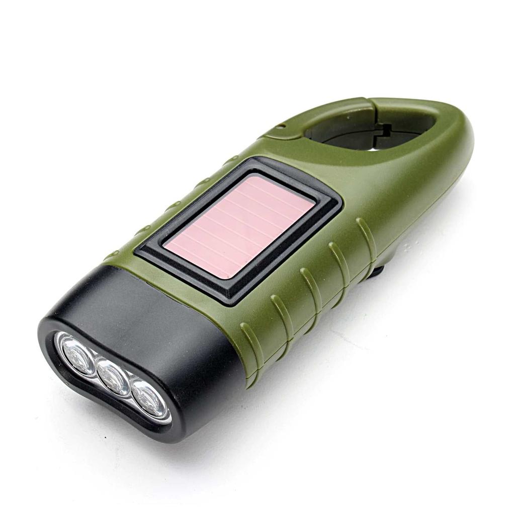 Crank Flashlight Mini Solar Emergency Light by HitMyNeed