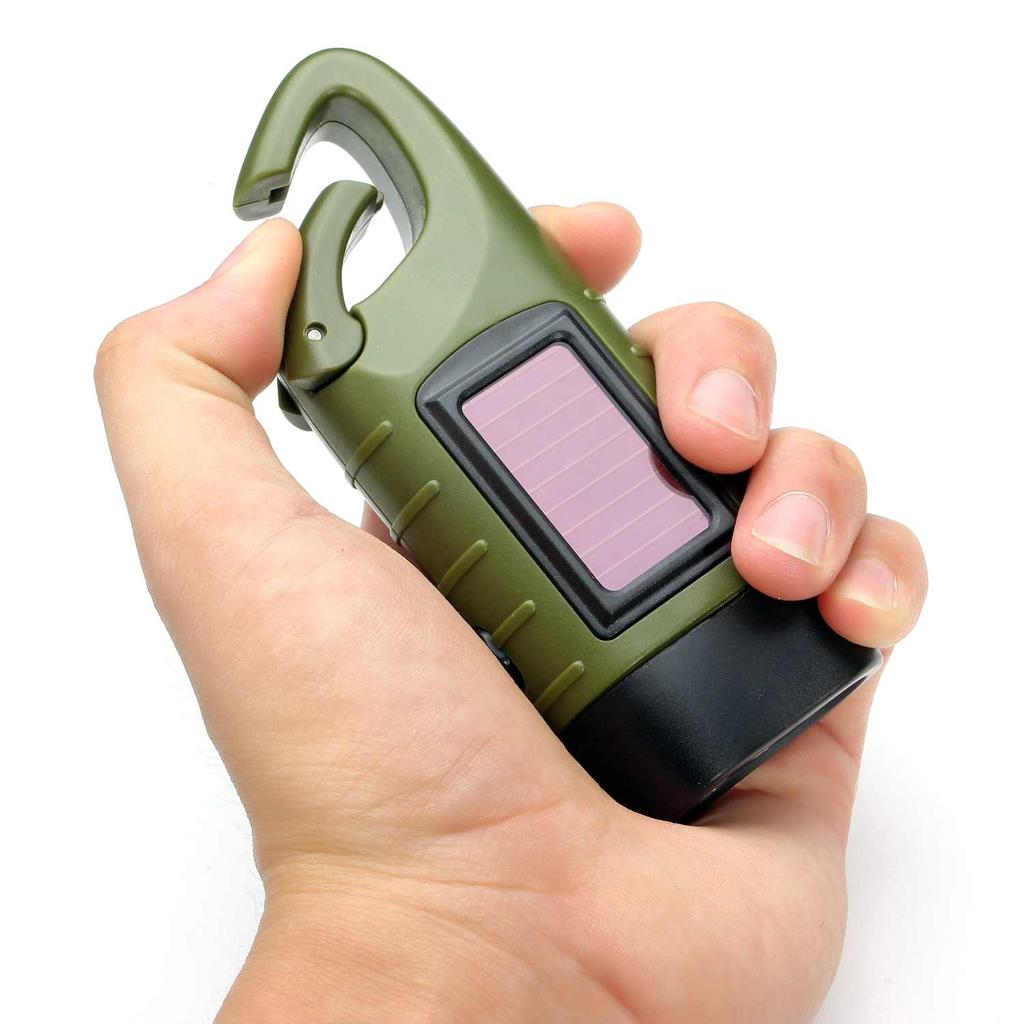 Crank Flashlight Mini Solar Emergency Light by HitMyNeed