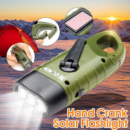 Crank Flashlight Mini Solar Emergency Light by HitMyNeed