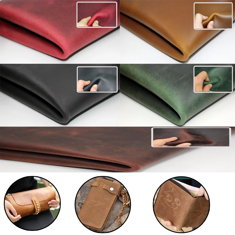 Crazy Horse Pull-Up Cowhide Leather Sheet by HitMyNeed
