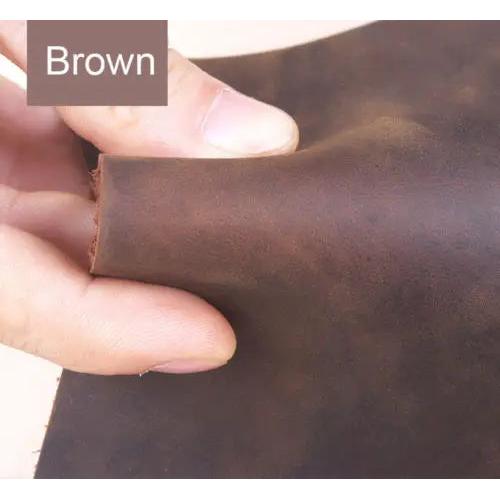 Crazy Horse Pull-Up Cowhide Leather Sheet brown 21x14cm by HitMyNeed