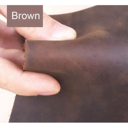 Crazy Horse Pull-Up Cowhide Leather Sheet brown 21x14cm by HitMyNeed