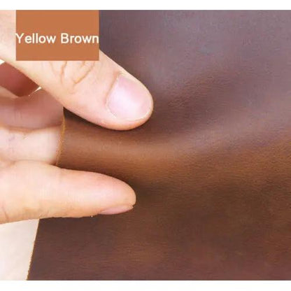 Crazy Horse Pull-Up Cowhide Leather Sheet yellow-brown 20x30cm by HitMyNeed