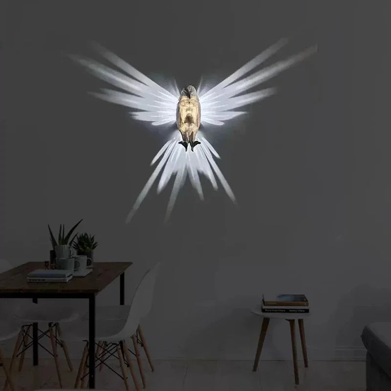 Creative Bird Wall Light with Warm 3D Glow by HitMyNeed