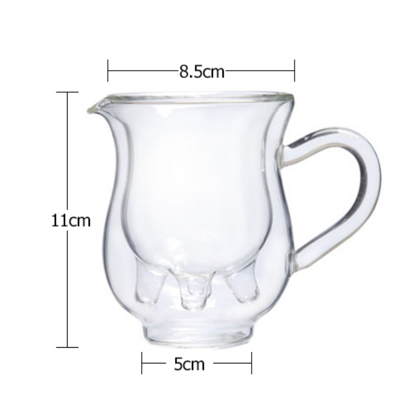 Creative Cow Double Wall Glass Milk Jug 250ml by HitMyNeed