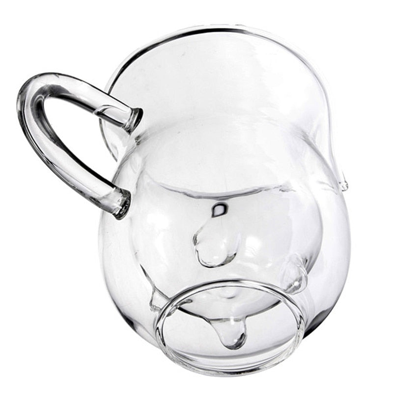 Creative Cow Double Wall Glass Milk Jug 250ml by HitMyNeed