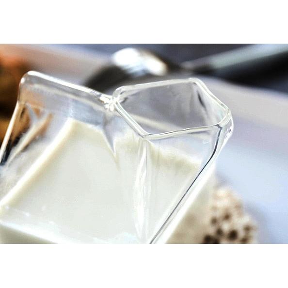 Creative Glass Milk Carton Cup 300-400ml by HitMyNeed