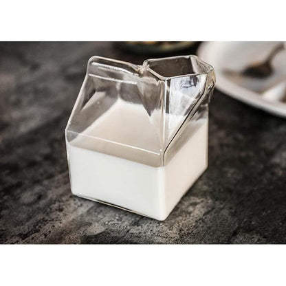 Creative Glass Milk Carton Cup 300-400ml by HitMyNeed