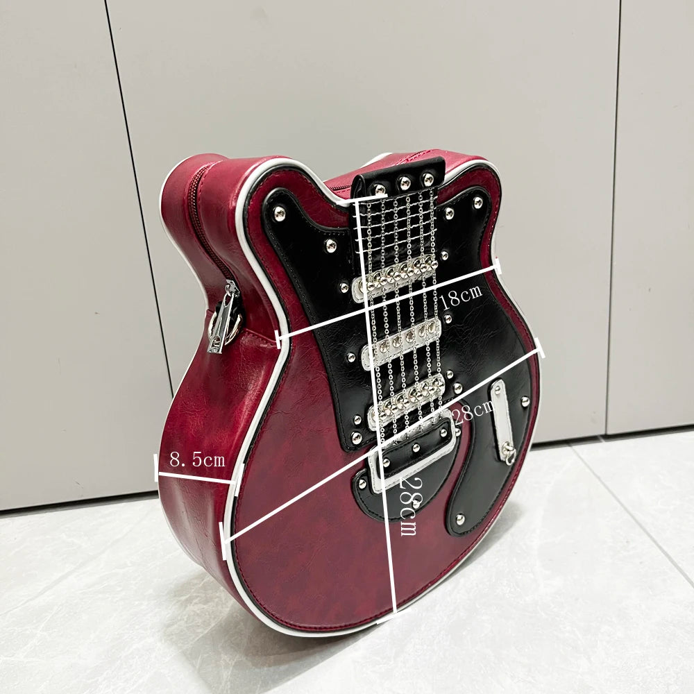 Creative Guitar Shaped Crossbody Bag with Colorful Strap by HitMyNeed