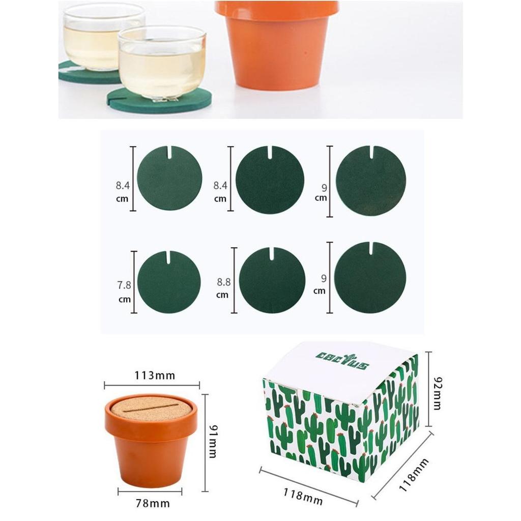 Creative Mountable Cactus Coaster Set with Stand by HitMyNeed