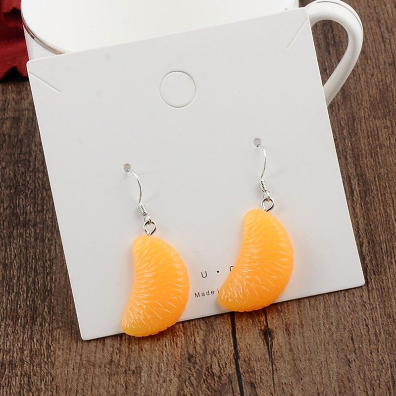 Creative Orange Slice Drop Earrings for Women by HitMyNeed