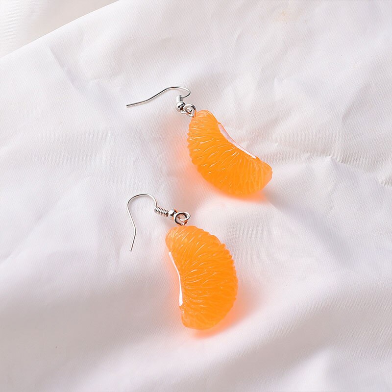 Creative Orange Slice Drop Earrings for Women by HitMyNeed