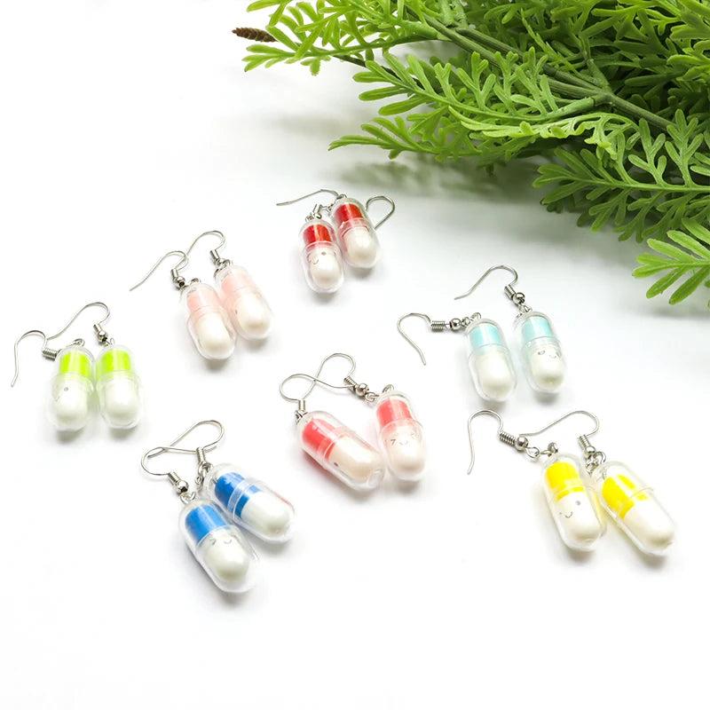 Creative Pill Dangle Earrings for Everyday Style by HitMyNeed