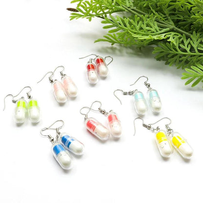 Creative Pill Dangle Earrings for Everyday Style by HitMyNeed