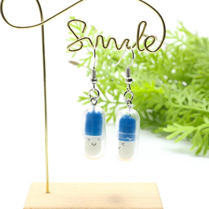 Creative Pill Dangle Earrings for Everyday Style by HitMyNeed