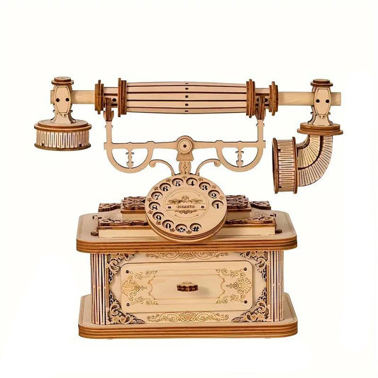 Creative Retro Telephone 3D Wooden Puzzle for Adults by HitMyNeed