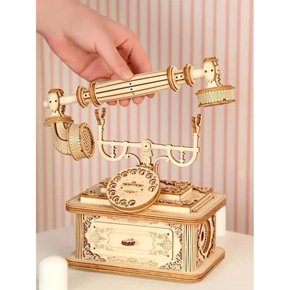 Creative Retro Telephone 3D Wooden Puzzle for Adults by HitMyNeed