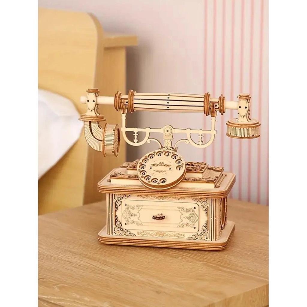 Creative Retro Telephone 3D Wooden Puzzle for Adults by HitMyNeed